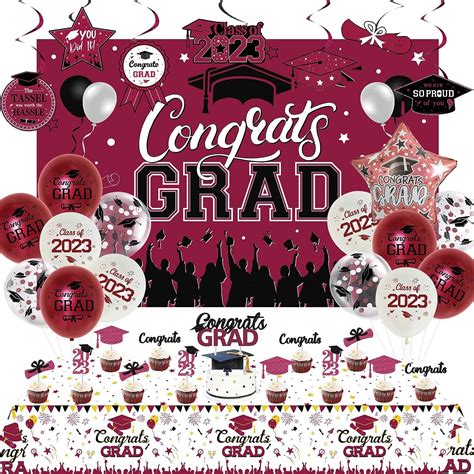 maroon graduation decorations